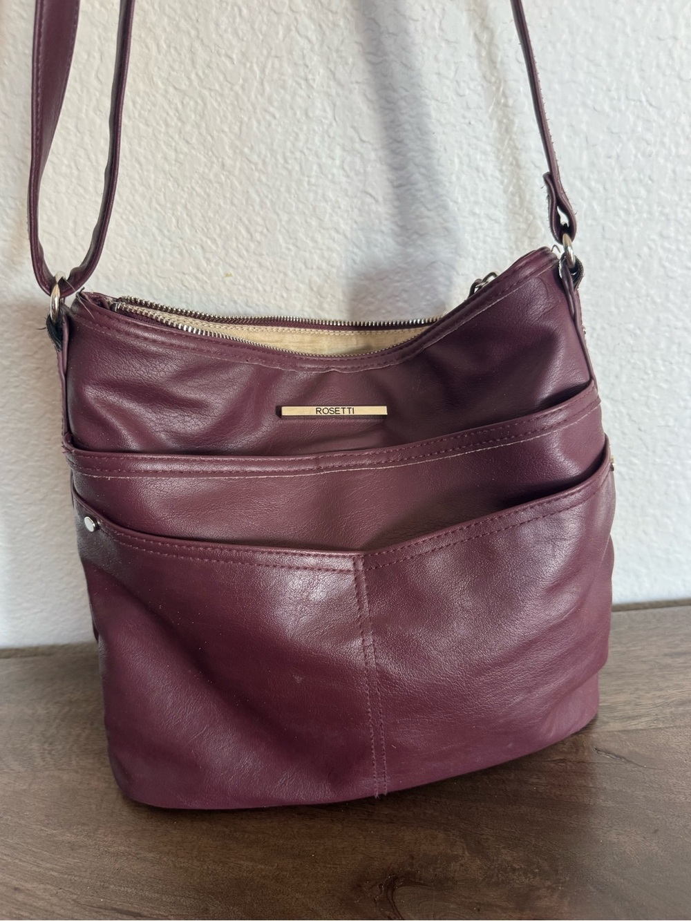 Rosetti Burgundy Maroon Crossbody Purse Bag